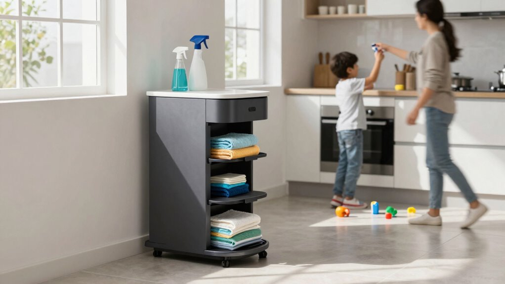 organized cleaning supplies convenience