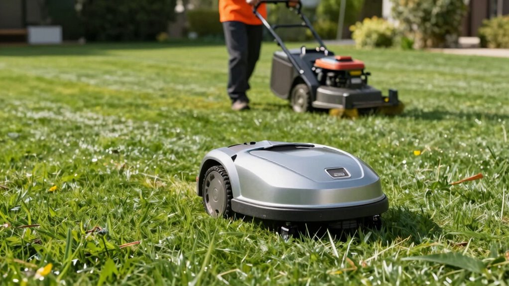 robot mower vs lawn service