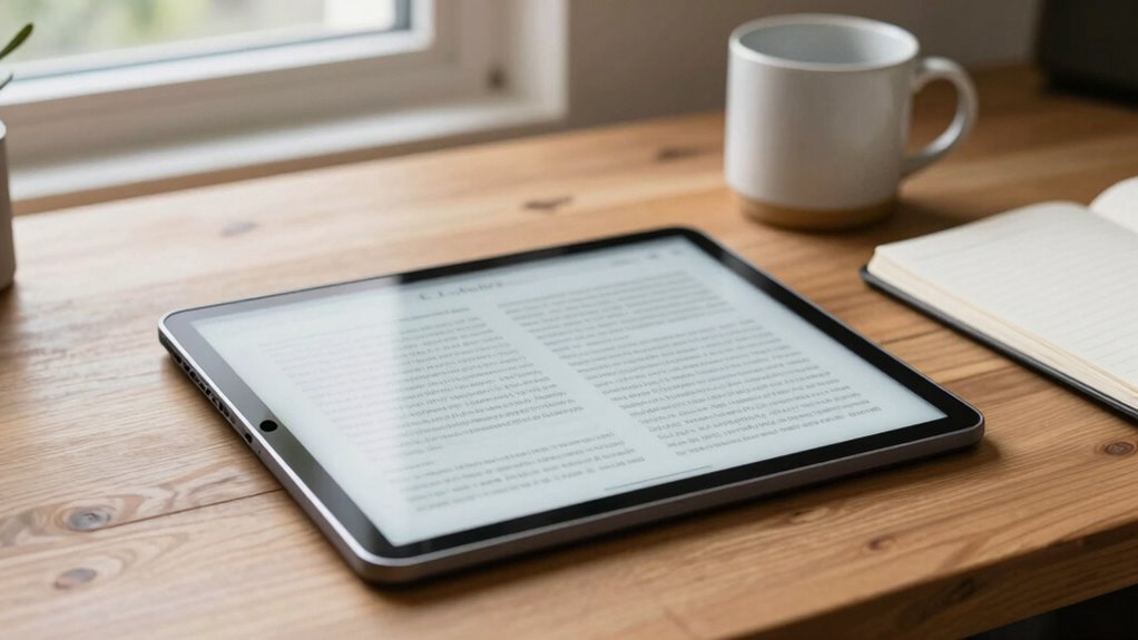 distraction free focused reading environment