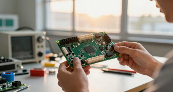 Examining circuit boards from the Space Shuttle's I/O Processor