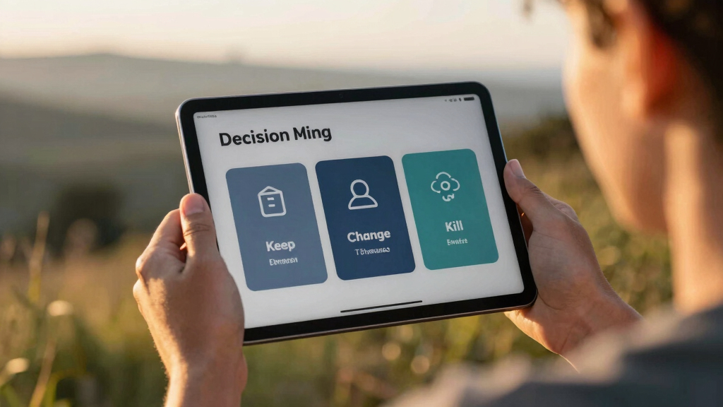 Outcome-First Decisions: Keep, Change, or Kill